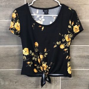 Black floral top